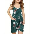 thumbnail image 2 of ATOGUTA Girls Rompers Summer Clothes Sleeveless Spaghetti Strap Loose Kids Shorts Overalls with Pockets Mint Green, Size 5T-14, 2 of 3