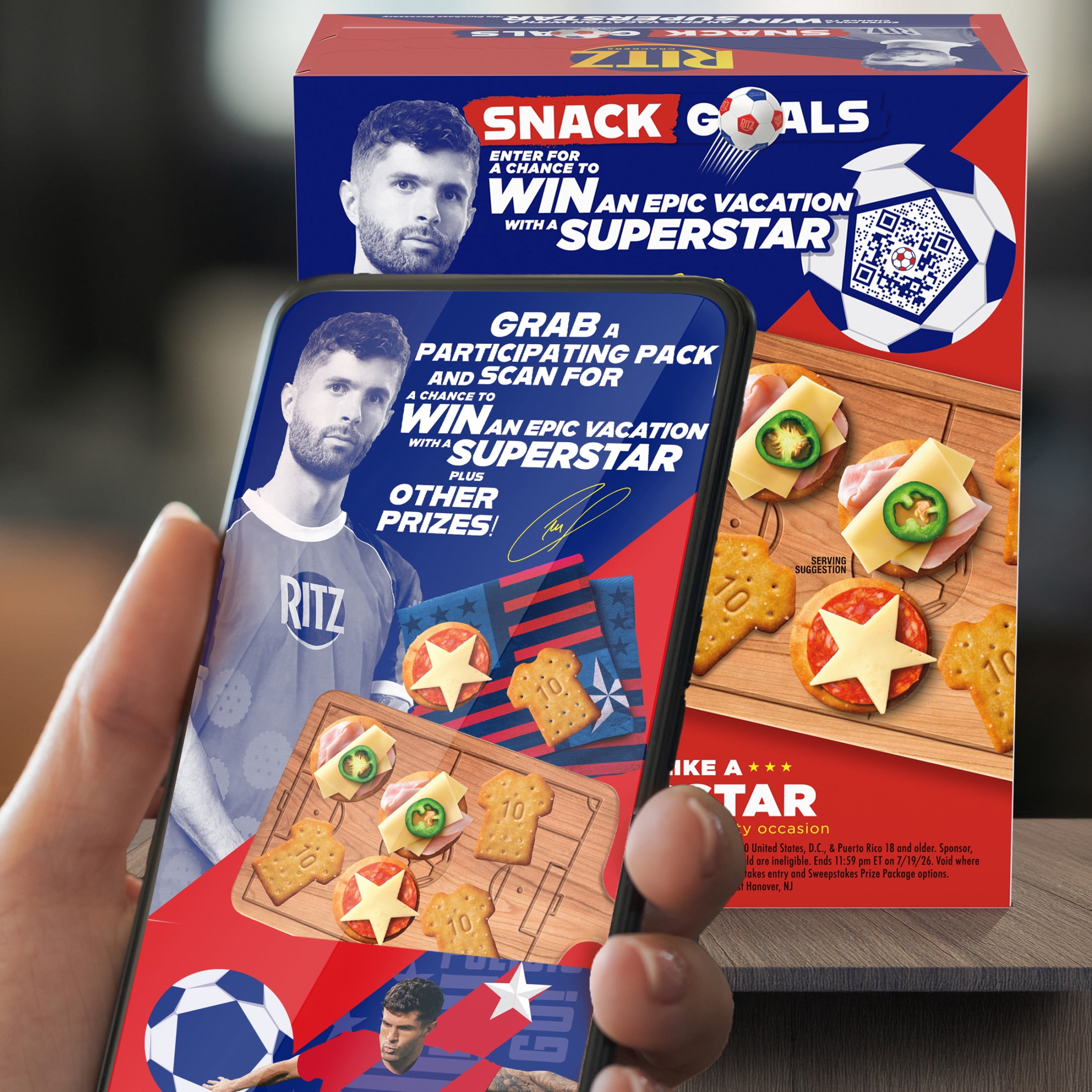 RITZ Soccer Shapes Original Crackers, Party Snacks, Limited Edition, 12.3 oz