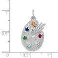thumbnail image 2 of Beautiful 14k White Gold Artist Palette with CZ Stones Charm, 2 of 2