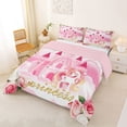 thumbnail image 2 of Manfei Princess Unicorn Full Size Comforter Sets,Castle Rose Bedding Comforter Set,Pink White,Pink Reversible,3-Piece,1 Comforter and 2 Pillowcases, 2 of 8