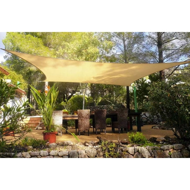 Quictent 185g Hdpe 98 Uv Blocked 24x24 Ft Square Sun Sail Shade Canopy Top Outdoor Cover Patio Garden Sand Com Uv Blocked 24x24 Ft Square Sun Sail, Shade Covers For Patios
