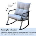 thumbnail image 3 of 3-Piece Patio Rocking Chairs Set, 2 Rocker Chairs with a Coffee Table Porch Deck Rocking Armchair with Cushions Garden Yard Lounge Chair, 3 of 8
