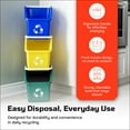 thumbnail image 4 of Sturdy Essentials Multi Recycling System with Three Stackable 6 Gallon Bins to Build your Recycling Center for Offices, Homes, Garages, Businesses (3 Pack, Blue/Yellow/Red), 4 of 8