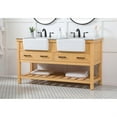 thumbnail image 3 of Elegant Decor Clement 60" Aluminum MDF Double Bathroom Vanity in Natural Wood, 3 of 3