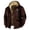 Coffee, variant on Men's Winter Jacket with 3D Print, Flag & Patch Design Hooded Coat, Brown Lined Casual Puffer, Street Style Insulated Cotton Jacket, Warm Fashion Outerwear for Young Men,