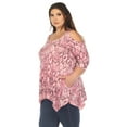 thumbnail image 2 of White Mark Women's Plus Size Snake Print Cold Shoulder Tunic, 2 of 6