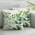 thumbnail image 3 of COMIO  Eucalyptus Leaves Pillow Covers Summer Spring Watercolor Sage Green Leaf Decorative Pillowcases Soft Outdoor for Sofa Couch Car Bedroom Home Decor, 3 of 5