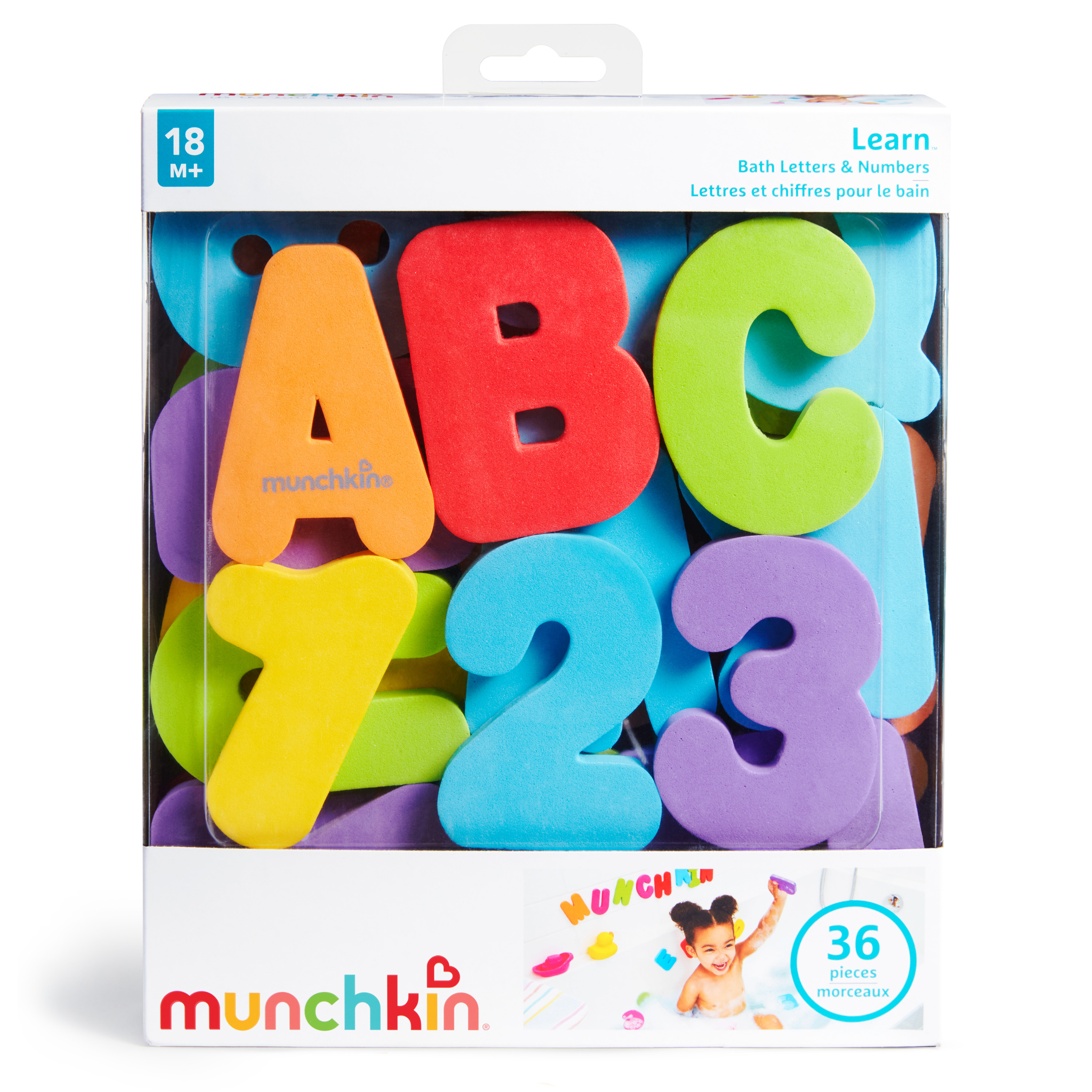 Munchkin Letters and Numbers Bath Toy, Non-Toxic, Multi-Color, 36 Count - image 5 of 8