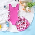 thumbnail image 5 of Shadoumai Girls Bikini 2 Piece Swimsuit Set Tiered Flounce Bathing Suit Adjustable Straps Girls' Swimwear, 5 of 8
