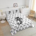 thumbnail image 4 of Erosebridal Letter Bow Comforter Sets Queen Size,Monogrammed Initial Bedding Queen Comforter Set,Dreamy Room Decorative,Reversible,Ultra Soft,3 Pieces, 4 of 7