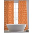 thumbnail image 5 of Orange Morocco Sheer Curtains 96 Inch Length 2 Panels Set for Living Room/Bedroom, Geometric Leaf Diamond Lattice Abstract Curtain Sheers Drapes Rod Pocket Curtains Window Treatment Set 52''x96''x2, 5 of 7