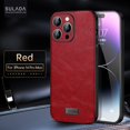 thumbnail image 1 of Nalacover Slim Case for iPhone 14 Pro Max, Business Premium PU Leather Soft TPU Lens Camera Protection Shockproof Non-Slip Non-Fingerprints Cover for iPhone 14 Pro Max, Red, 1 of 9