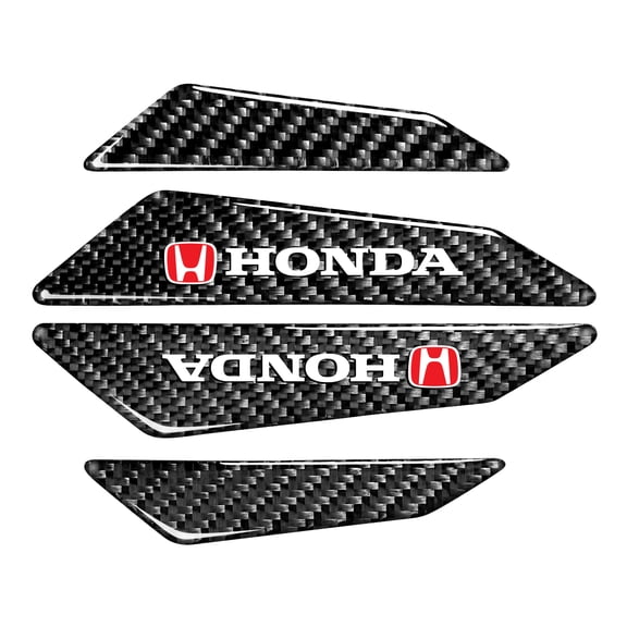 Honda Red Logo Black Real Carbon Fiber Universal Auto Door Edge Guard Sticker