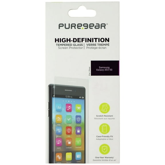 PureGear High-Definition Tempered Glass for Samsung Galaxy A53 5G - Clear