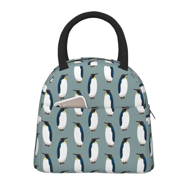 Fotbe Penguin Bolsa de Almuerzo con Estampado, Lonchera Aislada, Contenedor de Comida Reutilizable Tipo Cooler a Prueba de Fugas