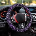 thumbnail image 3 of Uorisanigo Purple Camo Fuzzy Steering Wheel Cover Branch Print Vehicle Steering Wheel Covers for Winter Easy to Install Car Accessories Thicken Car Steering Protector Gift for Friends, 3 of 8