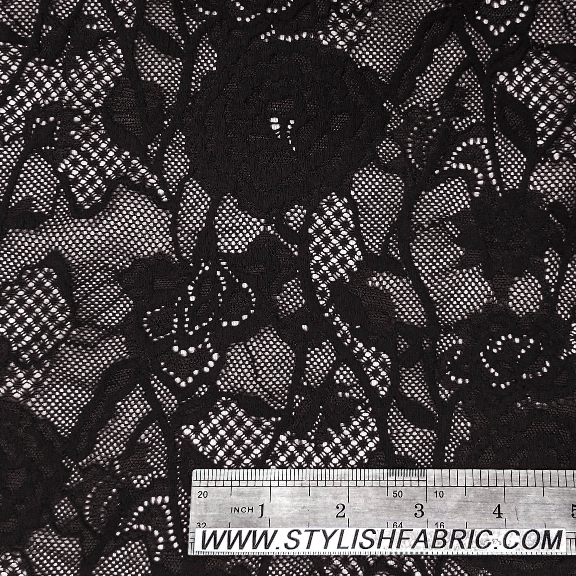 floral-scalloped-nylon-stretch-lace-fabric-by-the-yard-black