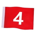 thumbnail image 1 of Bandera de golf estándar, accesorio de golf, bandera grande numerada para putting green, roja, para club de campo, césped, campo de práctica, patio 4, 1 of 8