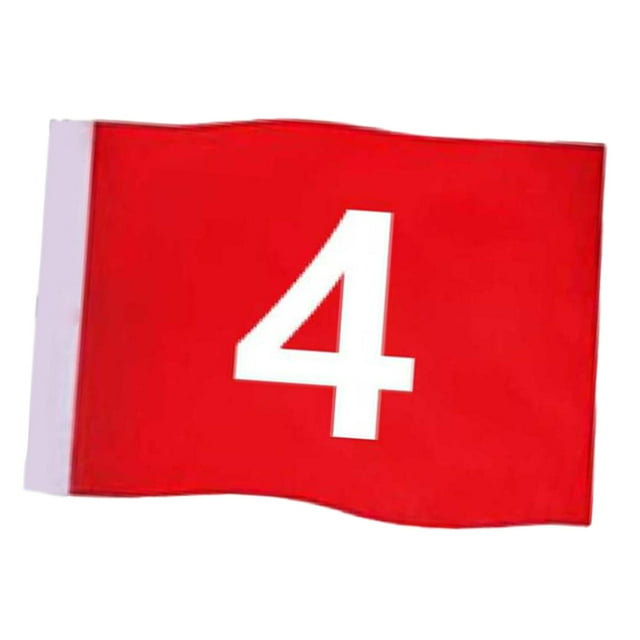 Bandera de golf estándar, accesorio de golf, bandera grande numerada para putting green, roja, para club de campo, césped, campo de práctica, patio 4