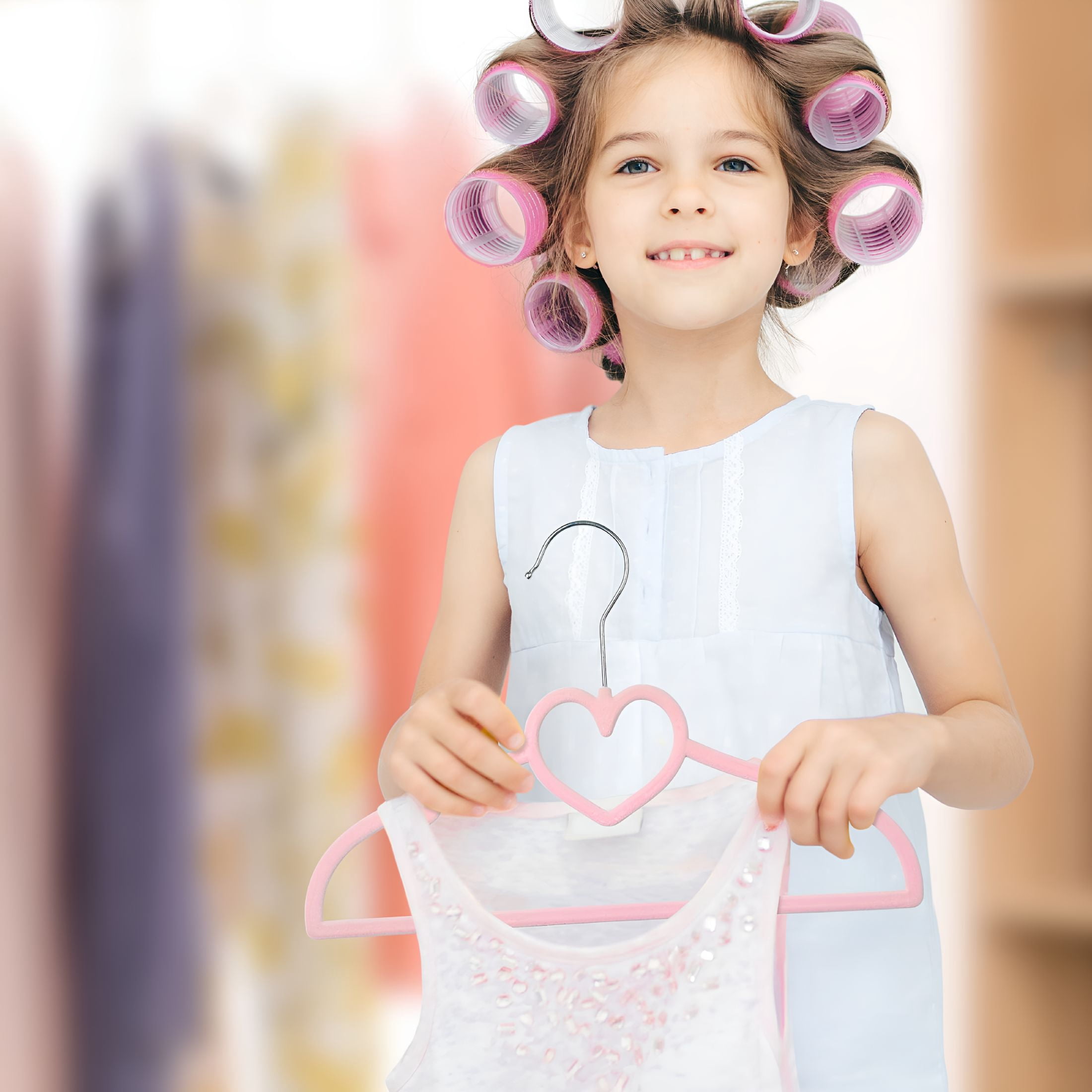 XIBUFE 2026 New 50Pcs Kids Hangers,Premium Velvet Strong&Durable Baby Hangers,Non-Slip Toddler Hanger,Baby Clothes Hangers with 360°Swivel Hook,12.8”Children Hangers,Ultra Slim&Stackable Space Saving