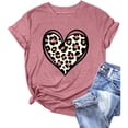 thumbnail image 4 of Valentine's Day Heart Print Casual Short Sleeve T-Shirt for Women Fashionable Holiday Graphic Tee Oversized T-shirts Short Sleeve Crewneck Casual Tops, 4 of 4