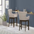 thumbnail image 3 of Hillsdale Furniture Caydena Memory Return Swivel Wood Bar Height Stool, Rustic Gray with Cream Fabric, 3 of 12