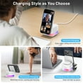 thumbnail image 3 of iPhone Wireless Charger, Cshidworld 3 in 1 Cube Wireless Charger Stand, 15W Fast Charging Station, Foldable Wireless Charger for iPhone 16/15/14/13/12 Pro Max, iWatch S2-10/Ultra, AirPods 2/3/4/Pro, 3 of 8