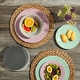 thumbnail image 3 of Tabletops Gallery 12 Piece Green Gray Pink Melamine Dinnerware Set Plates Bowls for Indoor/Outdoor Use, Service for 4, Pastel, 3 of 12