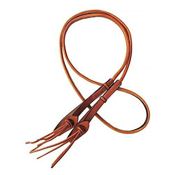 Showman 8ft Round Roping Reins w/ Leather Loop Ends
