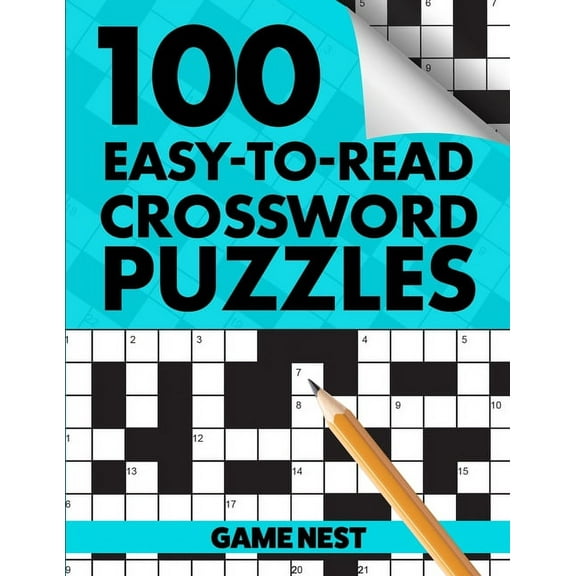 100 Easy-To-Read Crossword Puzzles: Challenge Your Brain, (Paperback)