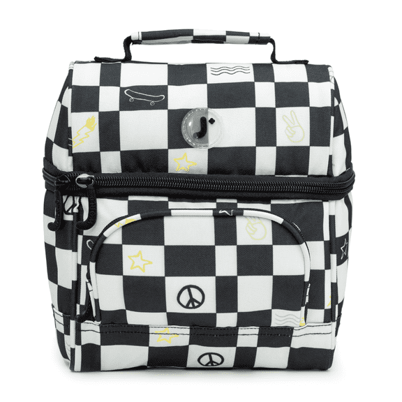 J World Boys and Girls Corey Insulated Kids Lunch Bag for School, Icon Checkers