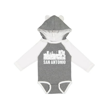 

Inktastic San Antonio Texas Skyline with Grunge Gift Baby Boy or Baby Girl Long Sleeve Bodysuit