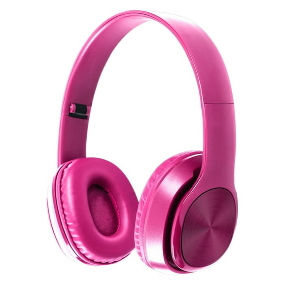 Blasgw Over-Ear Headphones Lightweight Folding Stereo Bass Headphones With 1.2M Cord, Portable Wired Headphones For Smartphone Tablet Computer Hot Pink