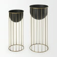 thumbnail image 2 of Mercana Danica Set Of 2 Matte Black Metal Plant Stands, 2 of 8