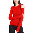 thumbnail image 2 of DKNY suéter de punto con hombros descubiertos para mujer, rojo, pequeño DKNY Tejer, 2 of 2