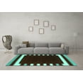 thumbnail image 3 of Ahgly Company Machine Washable Indoor Rectangle Abstract Turquoise Blue Contemporary Area Rugs, 8' x 10', 3 of 4