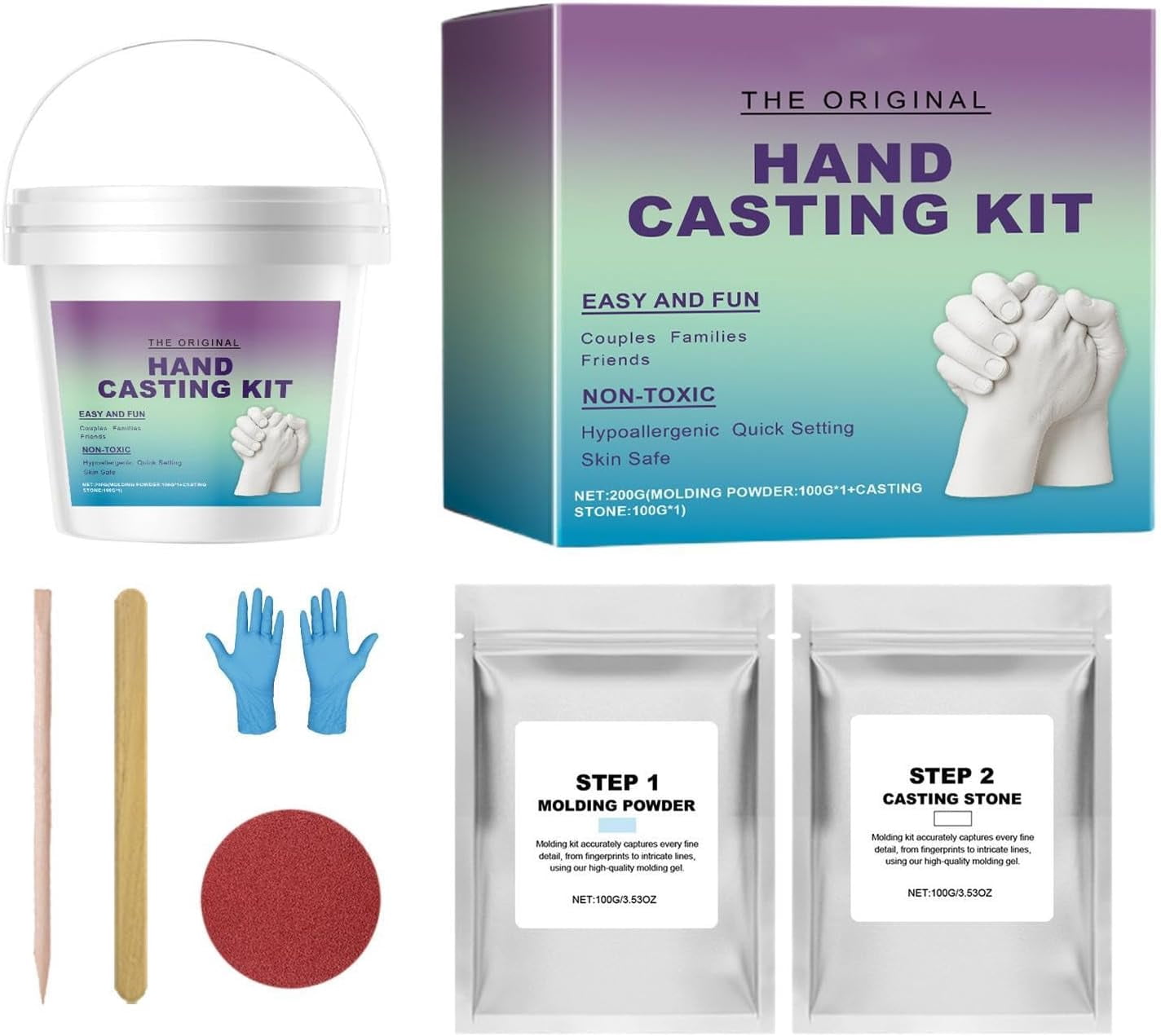 Hand Molding Clay Kit Couples Keepsake Casting Gift for Mom Wife Husband