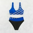 thumbnail image 4 of Huesdet Women's Triangle Bikini Floral String Bikini Set Two Piece Swimsuit Bathing Suits(Blue,XXL), 4 of 9