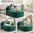 thumbnail image 5 of CQSXDA Convertible Corduroy Chaise Lounge Chair with Two Pillows 67.5'' Sofa Bed No Assembly Required for Home, Green, 5 of 11