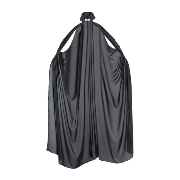 Capa de cuello de gasa para mujer, capa sin capucha, elegante, duradera, cómoda de llevar, versátil, de 56 pulgadas de largo, para vestidos de baile, Negro Fernando Capa de cuello de mujer