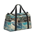 thumbnail image 2 of Fotbe Comic Airplane Cockpit Illustration Bolsa de Viaje con Estampado, Bolsa de Fin de Semana para Mujer con Compartimento para Zapatos, Bolsa de Gimnasio con Bolsillo Húmedo, 2 of 7