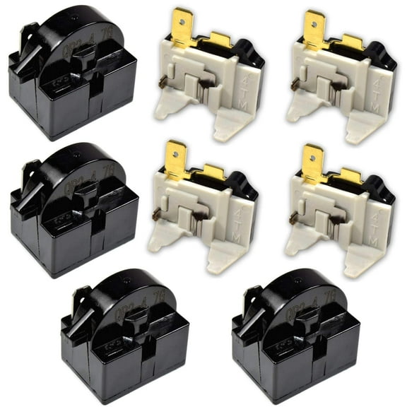 HQRP 4-Pack Compressor 4.7 Ohm 1-Pin PTC Starter/Start Relay and Overload Kit compatible with Mini Fridges, Compact Refrigerators, Beverage & Wine/Beer coolers, Deep Freezers, Beer/Wine Refrigerators