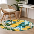 thumbnail image 5 of Round Area Rug-3ft Summer Lemon Flowers Non Slip Washable Circle Carpet Soft Large Floor Rugs for Living Room Bedroom Nursery Office, 5 of 9