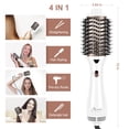 thumbnail image 2 of Secador de pelo y cepillo de aire caliente voluminizador de un solo paso, secador de pelo, plancha de cerámica, rizador y peine caliente, herramientas de peinado iónico de salón 4 en 1, blanco, 2 of 5