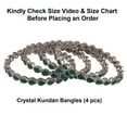 thumbnail image 5 of Efulgenz Crystal Tear Drop Green Bangle Bracelet Indian Oxidized Jewelry Boho Bohemian Faux Kundan Bangle Bridal Wedding Jewelry Indian Bangle Set for Women (4 Pcs) Size 2.4, 5 of 7