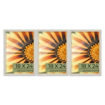 Pack of 3 White Washed 18x24 Picture Frames | Solid Wood | UV-Resistant Acrylic | Easy Gallery Wall