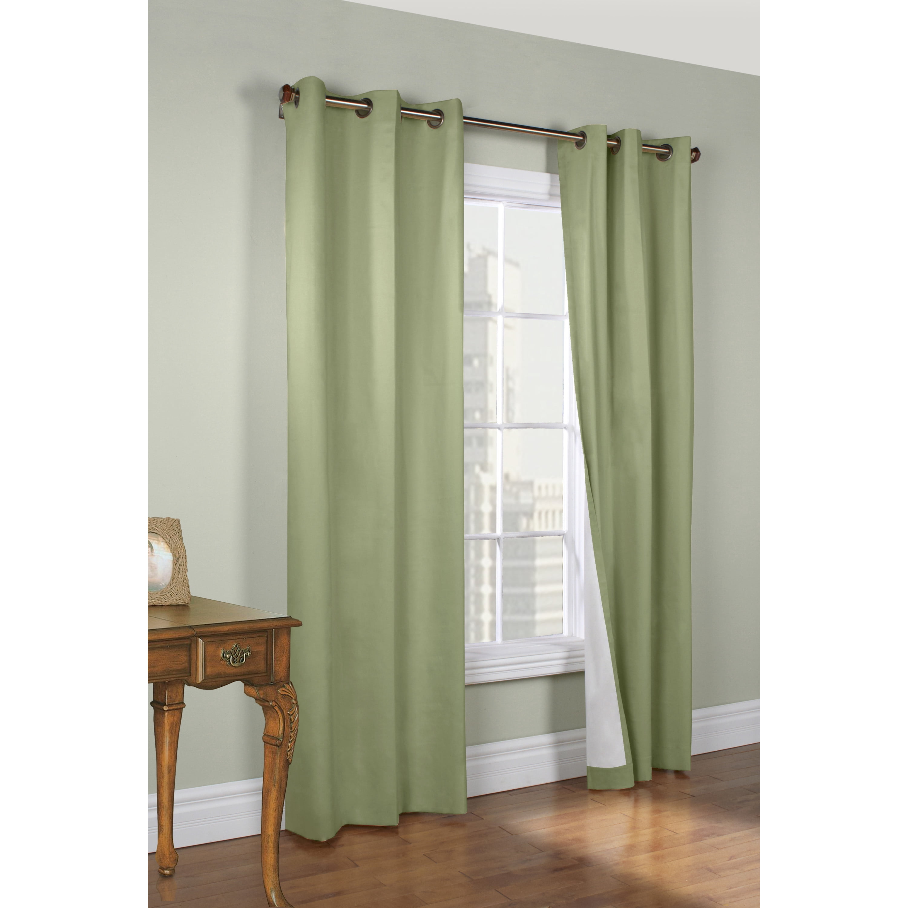 Winmate Insulated Cotton Grommet Curtain Panel - Pair each 40" x 54" in Sage