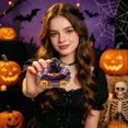 thumbnail image 4 of Ailezt Halloween Decor Halloween Acrylic Hanging 4 Different Designs 15cm Cute Pumpkin Skeleton Pendant Trick Or Party Window Door Hanging OPP Packagin, 4 of 4