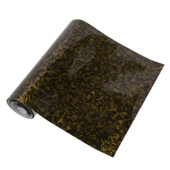 Unique BargainsYellow Carbon Fiber Bright Finish Protective Car Wrap Film 78.7ftx11.8ft Exterior Interior Vinyl Wrap Cover 5.5mil PET 1 Pc Universal