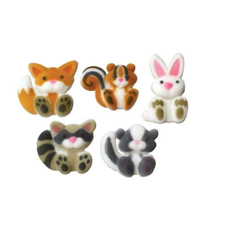 Woodland Animals Sugar Decorations Toppers Cupcake Cake Cookies Birthday Favors Party 12 Count